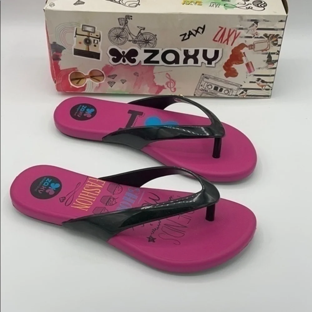 ZAXY Black & Pink intense flip flops